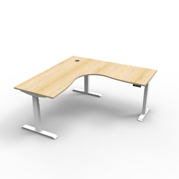 Rapidline Boost Plus Corner Workstation 1800 x 1800 x 750mm Natural Oak / White Satin