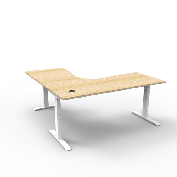 Rapidline Boost Plus 1800 x 1800 x 750mm Corner Workstation Natural Oak / White Satin