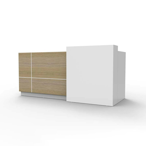 Rapidline Sempre Natural Oak / White Reception Counter 2400 x 950mm