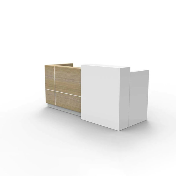 Rapidline Sempre Reception Counter 2400 x 950mm Natural Oak / White