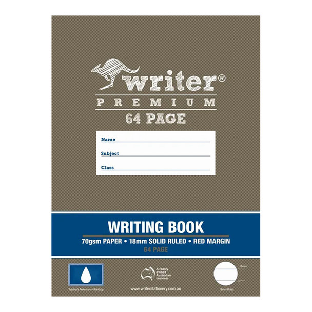 Writer EB6650 Premium Writing Book 64pg 18mm Solid Ruled + Margin - Pack of 20 | It's A Mega Thing