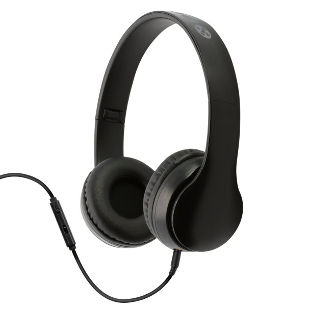 Moki Flip Headphones with Inline Microphone Black