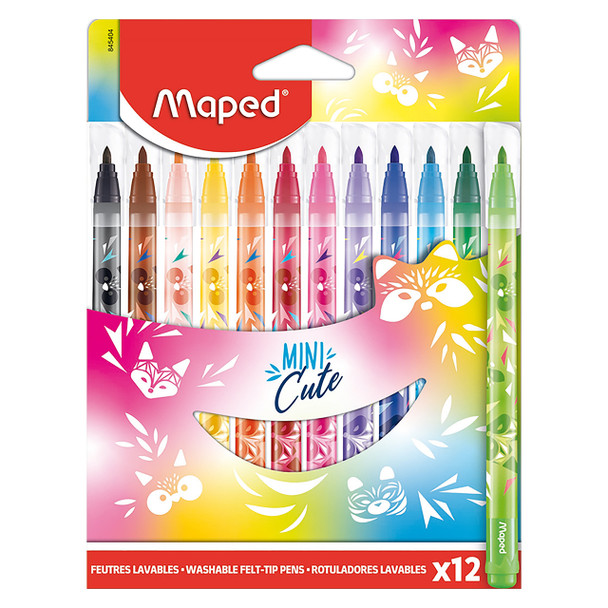 Maped 8845404 Mini Cute Colouring Markers Assorted Colours Pack 12 | It's A Mega Thing
