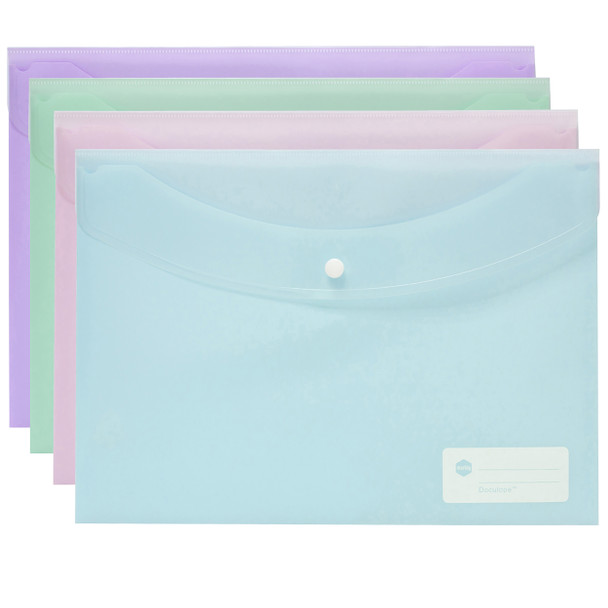 Marbig Doculope Document Wallet A4 Pastel Assorted Pack of 12