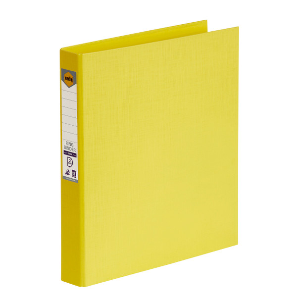 Marbig Ring Binder 25mm 2D Polyethylene A4 Lemon Box of 6