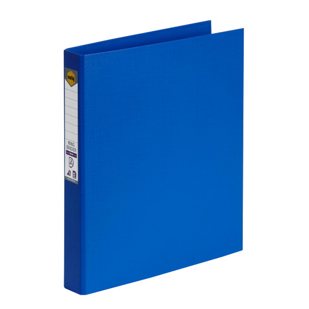 Marbig Ring Binder 25mm 2D Polyethylene A4 Marine Box of 6