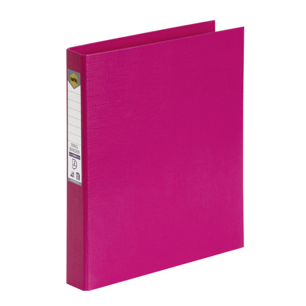 Marbig Ring Binder 25mm 2D Polyethylene A4 Pink Box of 6