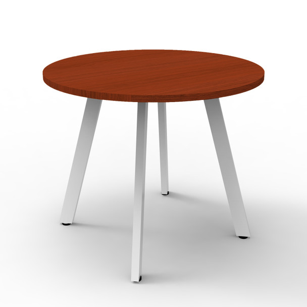 Rapidline D-ERT12 C/WS Eternity Meeting Table Round 1200mm Cherry/White Satin | It's A Mega Thing