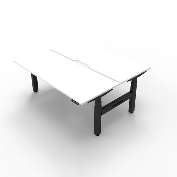 Rapidline Boost Plus 1500 x 750mm Back to Back Workstation Natural White / Black Satin
