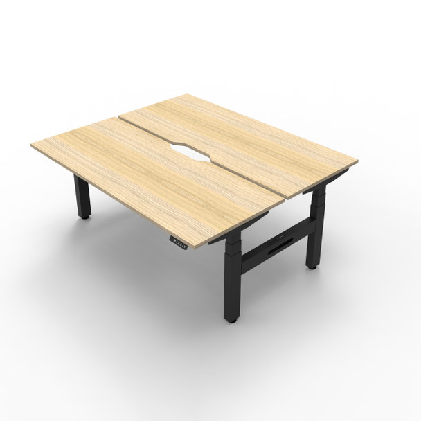 Rapidline Boost Plus 1500 x 750mm Back to Back Workstation Natural Oak / Black Satin