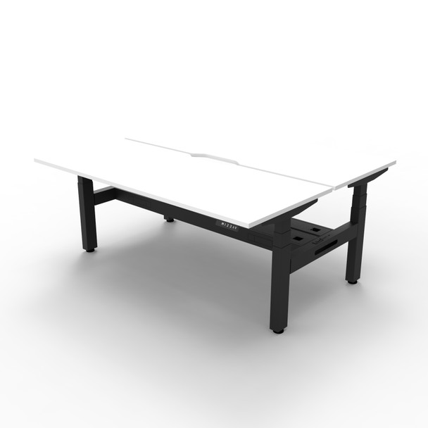 Rapidline Boost Plus 1500 x 750mm Back to Back Workstation with Cable Tray Natural White / Black Satin