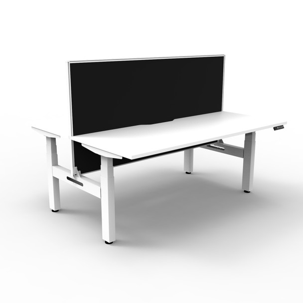 Rapidline B+2PWS1575 NW/WS BOOST+ Back to Back Workstation with Screen White Base / Natural White Top | It's A Mega Thing
