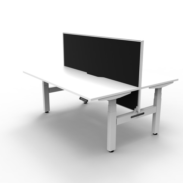 RAPIDLINE B+2PWS1575 NW/WS BOOST+ BACK TO BACK WORKSTATION WITH SCREEN WHITE BASE / NATURAL WHITE TOP