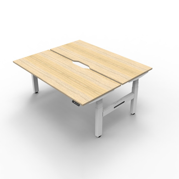 Rapidline Boost Plus 1800 x 750mm Back to Back Workstation Natural Oak / White Satin
