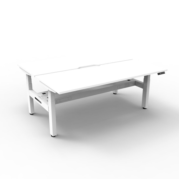 Rapidline Boost Plus Back to Back Workstation 1800 x 750mm with Cable Tray Natural White / White Satin