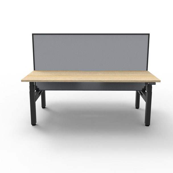 Rapidline Boost Plus Workstation Back to Back 1800 x 750mm with Screen Natural Oak / Black Satin