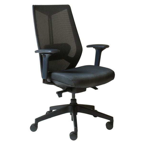 Rapidline Arco High Mesh Back Operator Chair with Arms Fabric Black