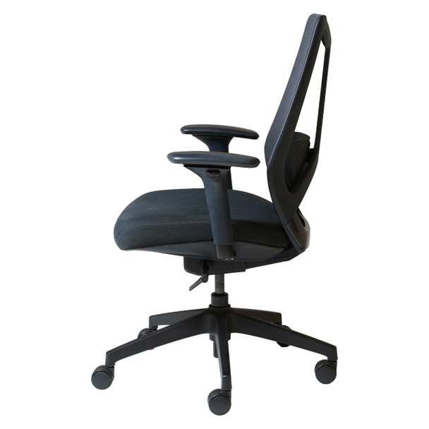 Rapidline Arco High Mesh Back Operator Chair with Arms Fabric Black