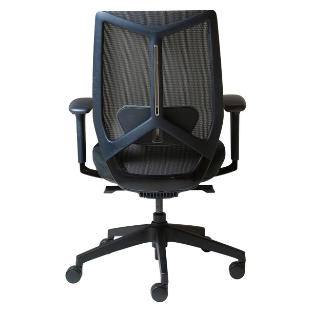 Rapidline Arco High Mesh Back Operator Chair with Arms Fabric Black