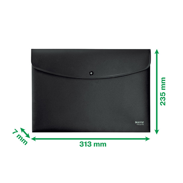 Document Wallet PP A4 Black Pack of 10 Leitz Recycle Doculope