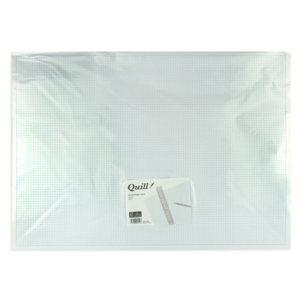 Quill Grid Paper 5mm 60gsm A2 White Pack of 5