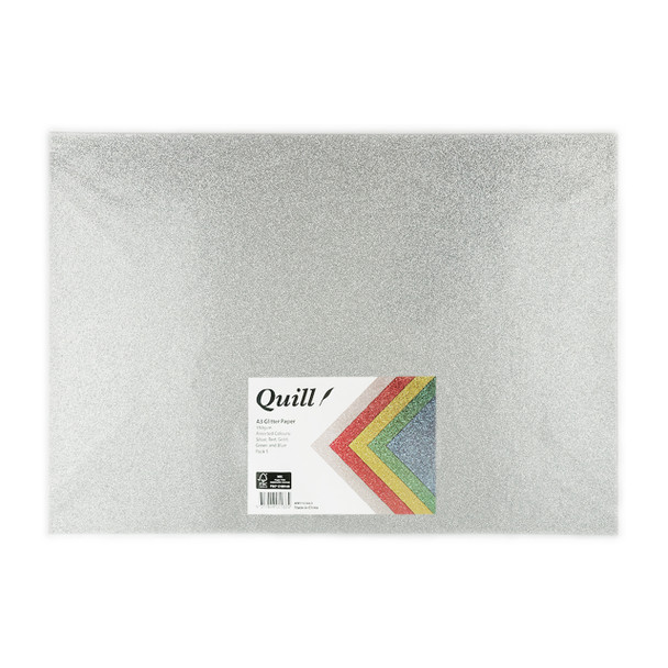 Quill Glitter Paper A3 Assorted Pack of 5