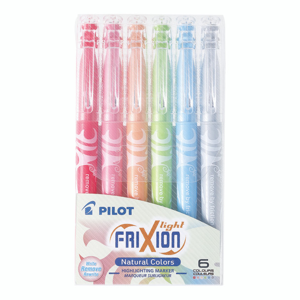 Pilot FriXion Light Erasable Highlighter Chisel Tip Natural Assorted Wallet of 6
