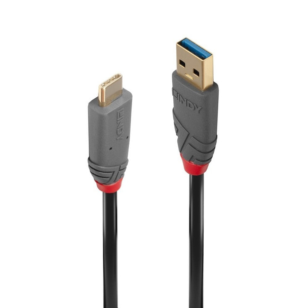 Lindy 1m USB 3.2 Type A to C Cable 10Gbps 5A PD Anthra Line