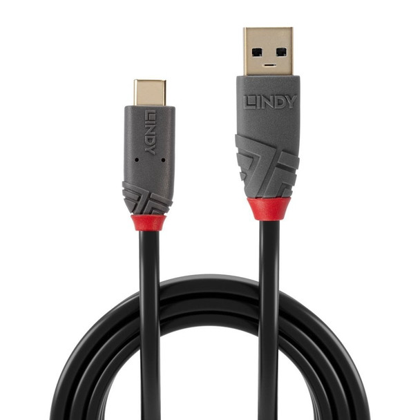 1m USB 3.2 Type A to C Cable 10Gbps 5A PD Anthra Line Lindy