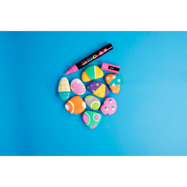 Posca PC-8K Bold Paint Marker Pen Chisel Black White Gold and Silver Wallet of 4