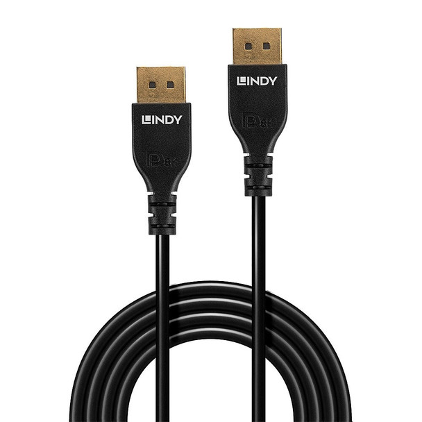 2m Slim DisplayPort 1.4 Cable Black Lindy