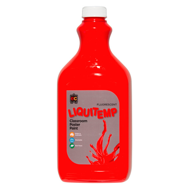 Educational Colours Fluorescent Liquitemp Classroom Poster Paint 2L Scarlet | It's A Mega Thing