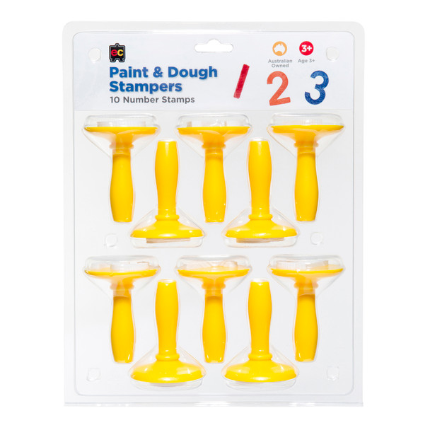 Educational Colours Paint and Dough Stampers Numbers 0–9 Set of 10