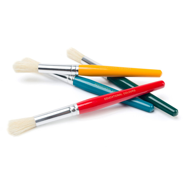 Educational Colours Jumbo Round Stubby Brush Set of 4