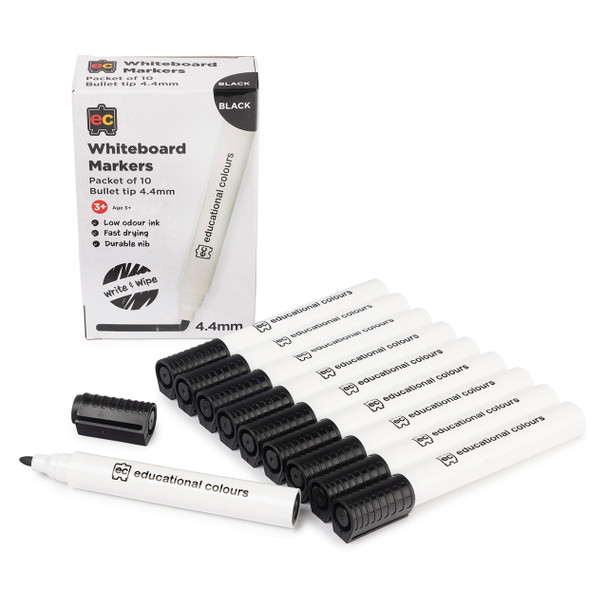 Educational Colours Whiteboard Markers Thick Black Pack of 10 | It's A Mega Thing Educational Colours Whiteboard Markers Thick Black Pack of 10 | It's A Mega Thing
