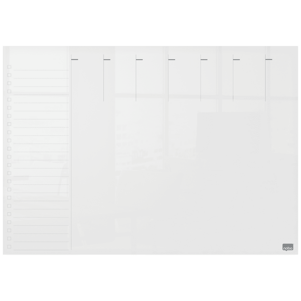 Nobo 297 x 420mm Acrylic Mini Whiteboard Weekly Planner Clear