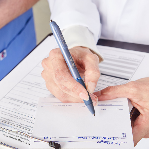 Sharpie S-Gel Retractable Pen Medium Point 0.7mm Black Ink Pearl White Barrel Pack 4 Box of 6