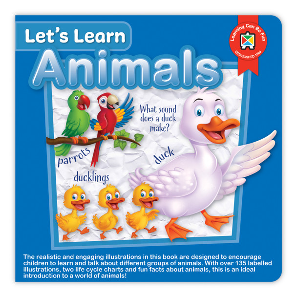 Learning Can Be Fun Let's Learn Animals Board Book | It's A Mega Thing