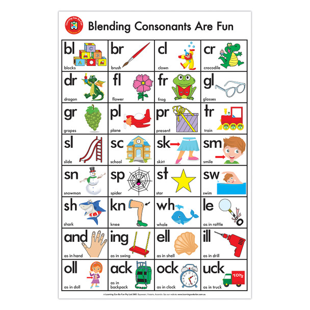 Learning Can Be Fun Blends Consonants Are Fun Poster