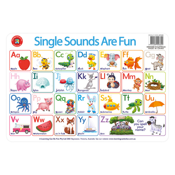 Learning Can Be Fun Single Sounds Are Fun Placemat