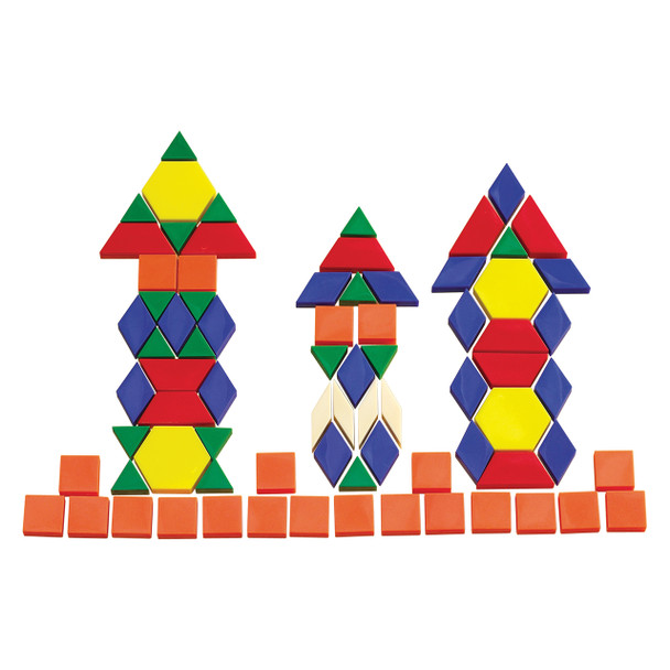 Solid Plastic Pattern Blocks Jar of 250 Learning Can Be Fun