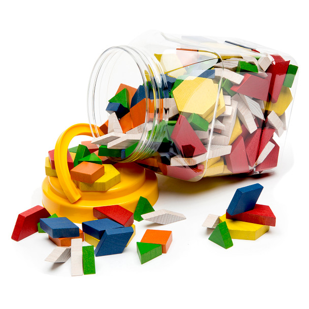 Learning Can Be Fun Wooden Pattern Blocks Jar of 250