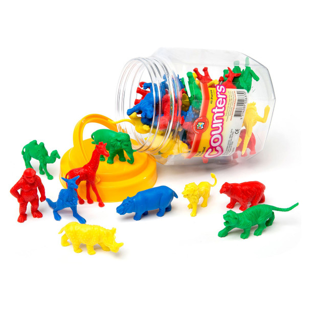 Learning Can Be Fun Counters Wild Animal Jar of 40 | It's A Mega Thing