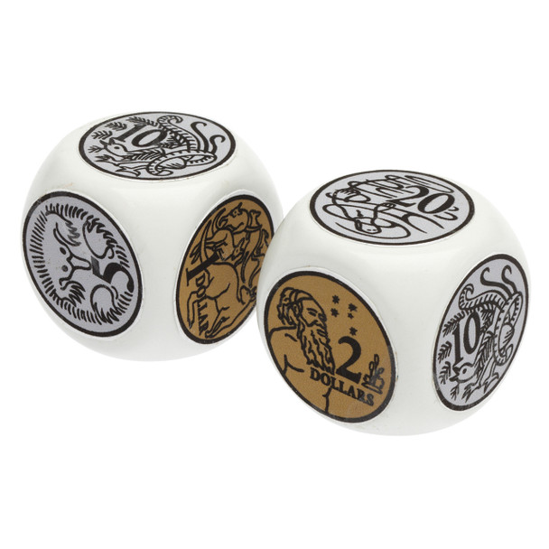 Jumbo Coin Dice Australian Money Set of 2 Learning Can Be Fun