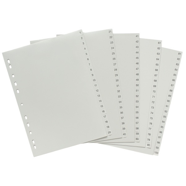 Marbig 1-12 Tab Indices and Dividers PP A4 White