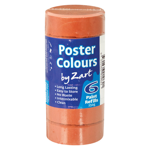 Creative School Supply Poster Colours Refill Burnt Sienna Pack of 6 | It's A Mega Thing