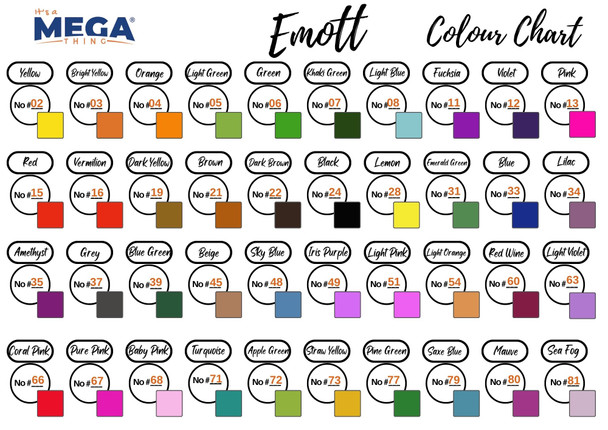 Uni Emott Everfine Fineliners 0.4mm No.3 Assorted Pack of 10 colour chart | It's A Mega Thing