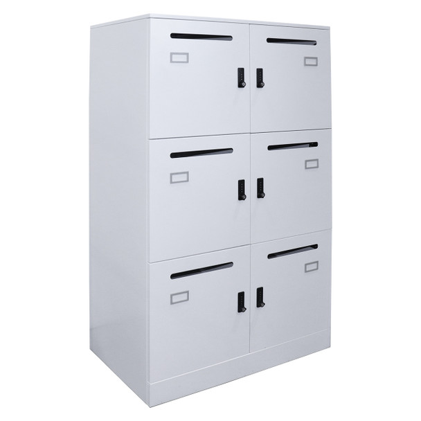 Rapidline Go Office Locker Unit 800 x 486 x 1375mm 6 Compartments White