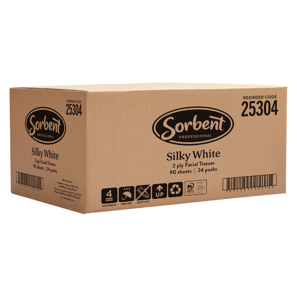 Sorbent Facial Tissue Cube 2 Ply 90 Sheets Carton of 24 25304