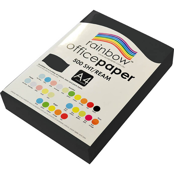 Rainbow Office Paper A4 80gsm Black Pack of 500